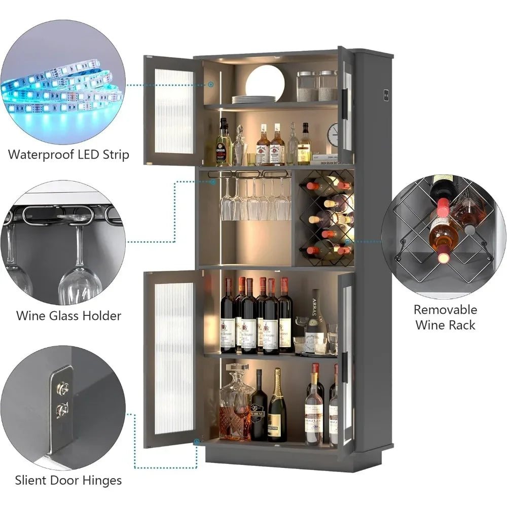 LED Wine Cabinets with Removable Wine Rack, comes with motion sensors that you can turn off and on. The lights are also dimable which is something not a lot of them have.