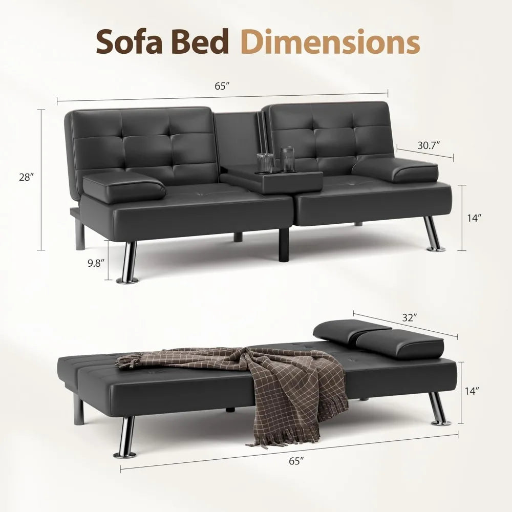 A different style of Living room convertible foldable sofa bed, has removable armrests