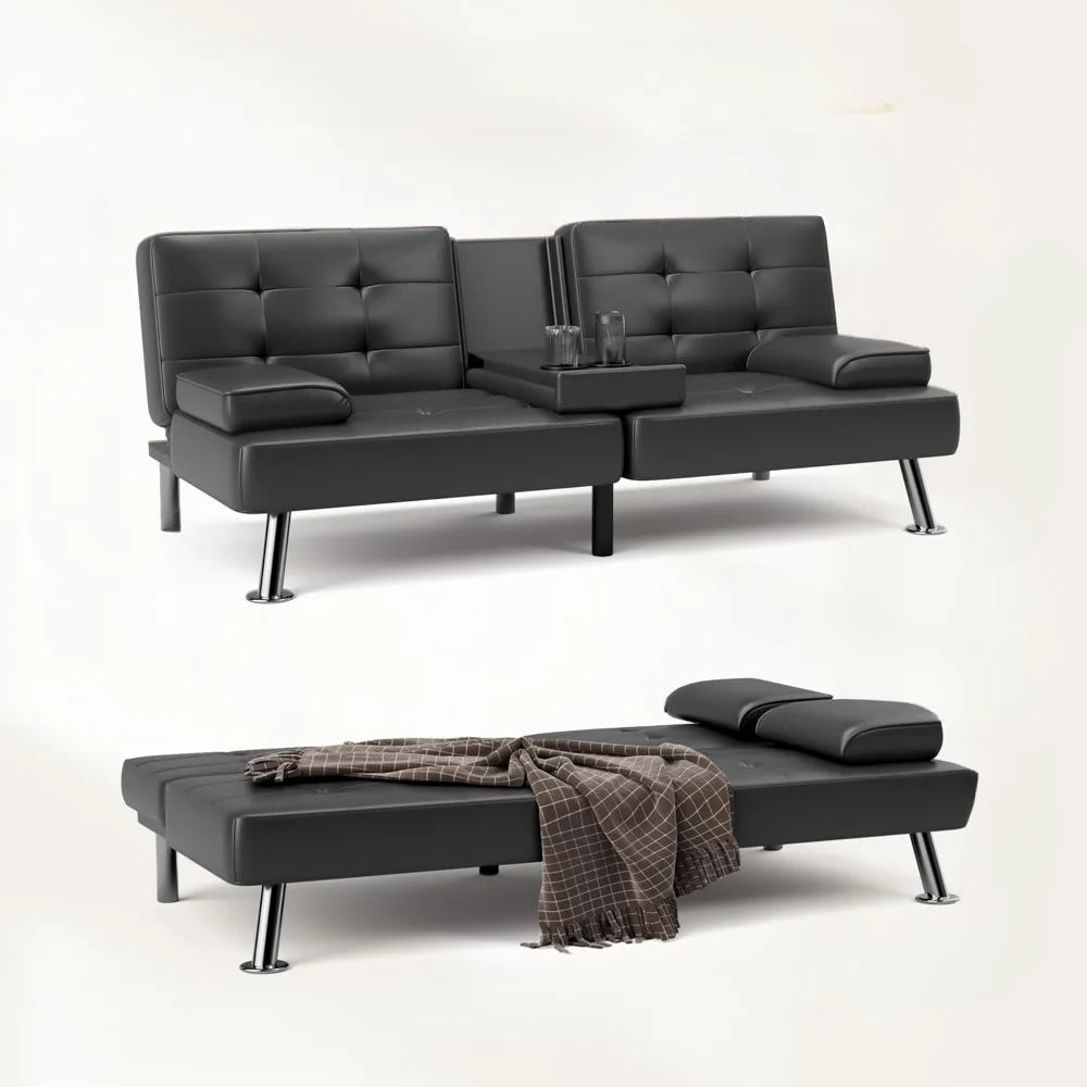 A different style of Living room convertible foldable sofa bed, has removable armrests