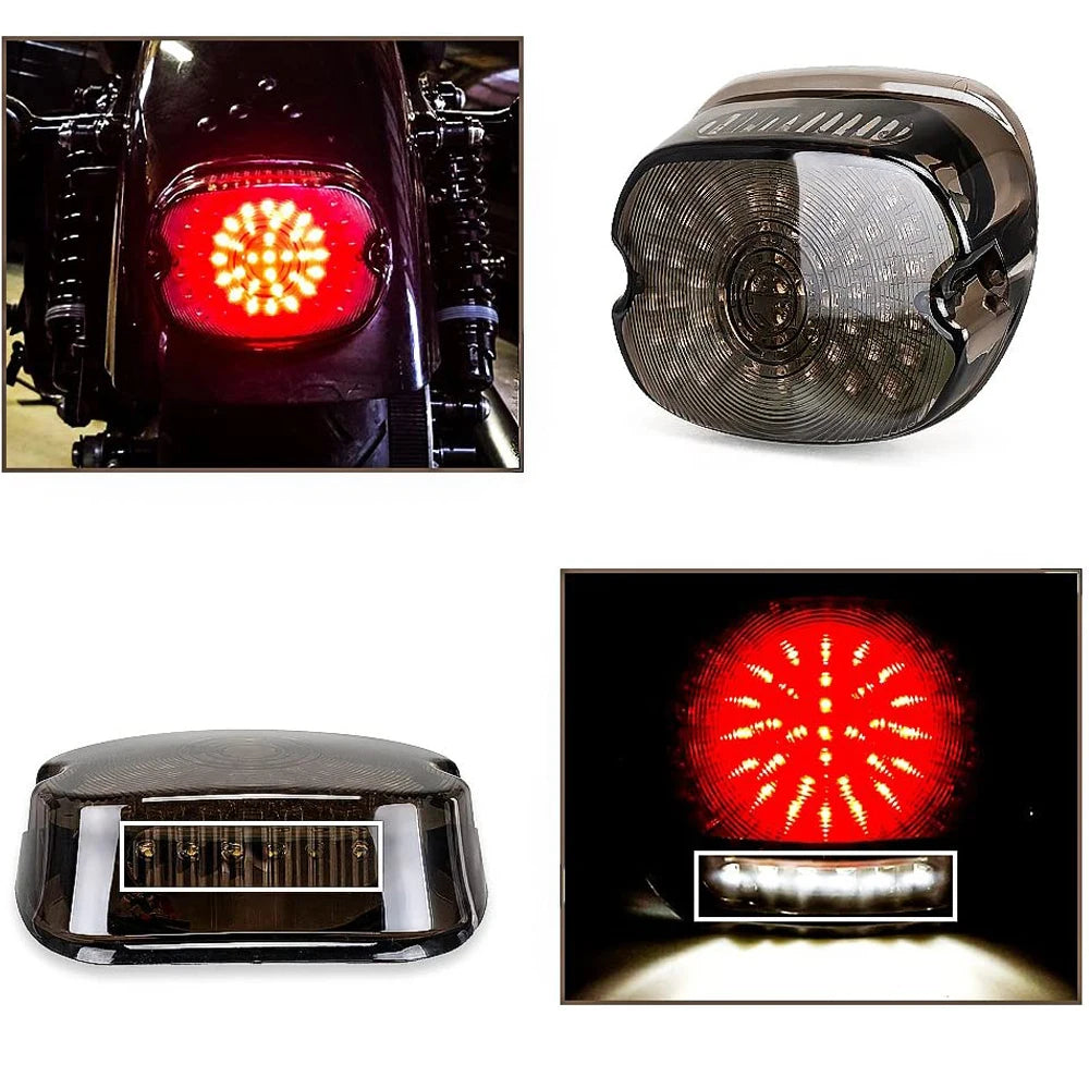 Low Profile Smoked LED Tail Lights for Harley Davidson Dyna Sportster