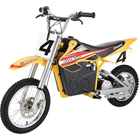 MX650 Dirt Rocket Electric-Powered Dirt Bike with Authentic Motocross Dirt Bike Geometry, Rear-Wheel Drive, High-Torque, Chain-