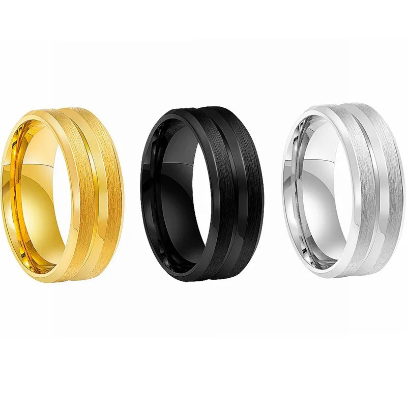 Men's Vintage Stainless Steel Ring Minimalistic Street Style Ring