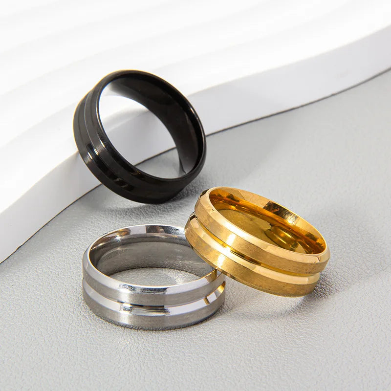 Men's Vintage Stainless Steel Ring Minimalistic Street Style Ring