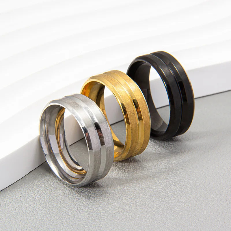 Men's Vintage Stainless Steel Ring Minimalistic Street Style Ring