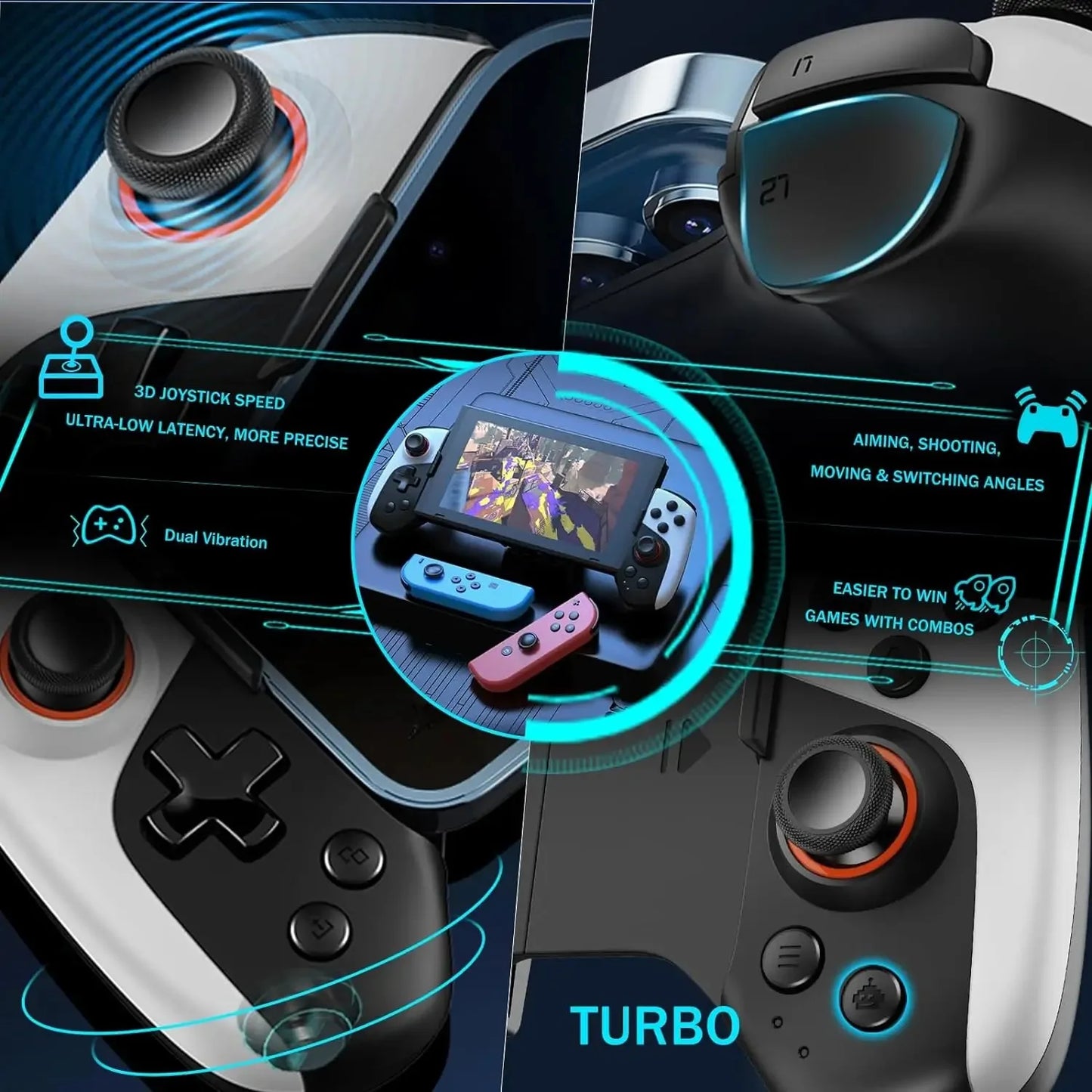 Mobile Phone Stretching Game Controller Wireles Bluetooth PC Tablet For Switch/iPhone/Android Dual Hall Somatosensory Controller