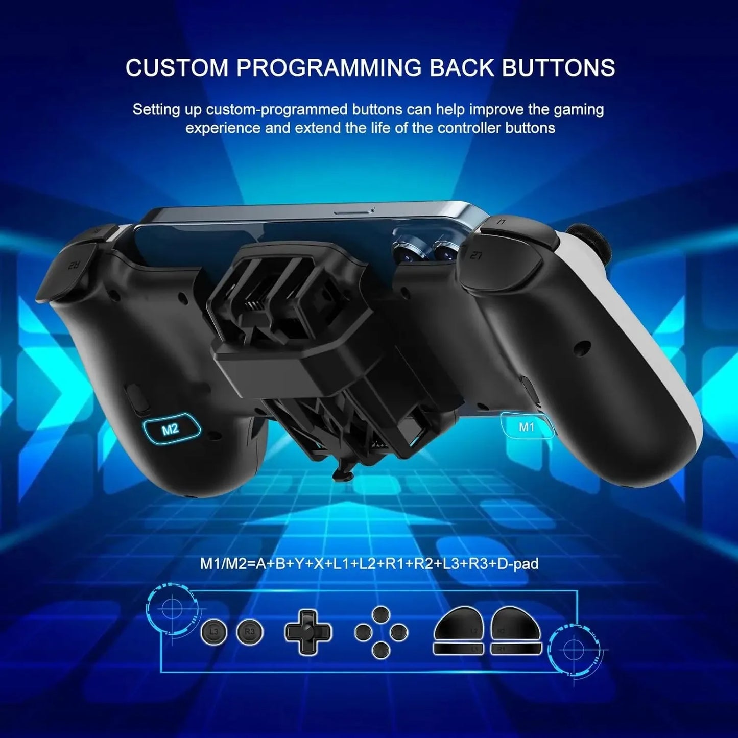 Mobile Phone Stretching Game Controller Wireles Bluetooth PC Tablet For Switch/iPhone/Android Dual Hall Somatosensory Controller