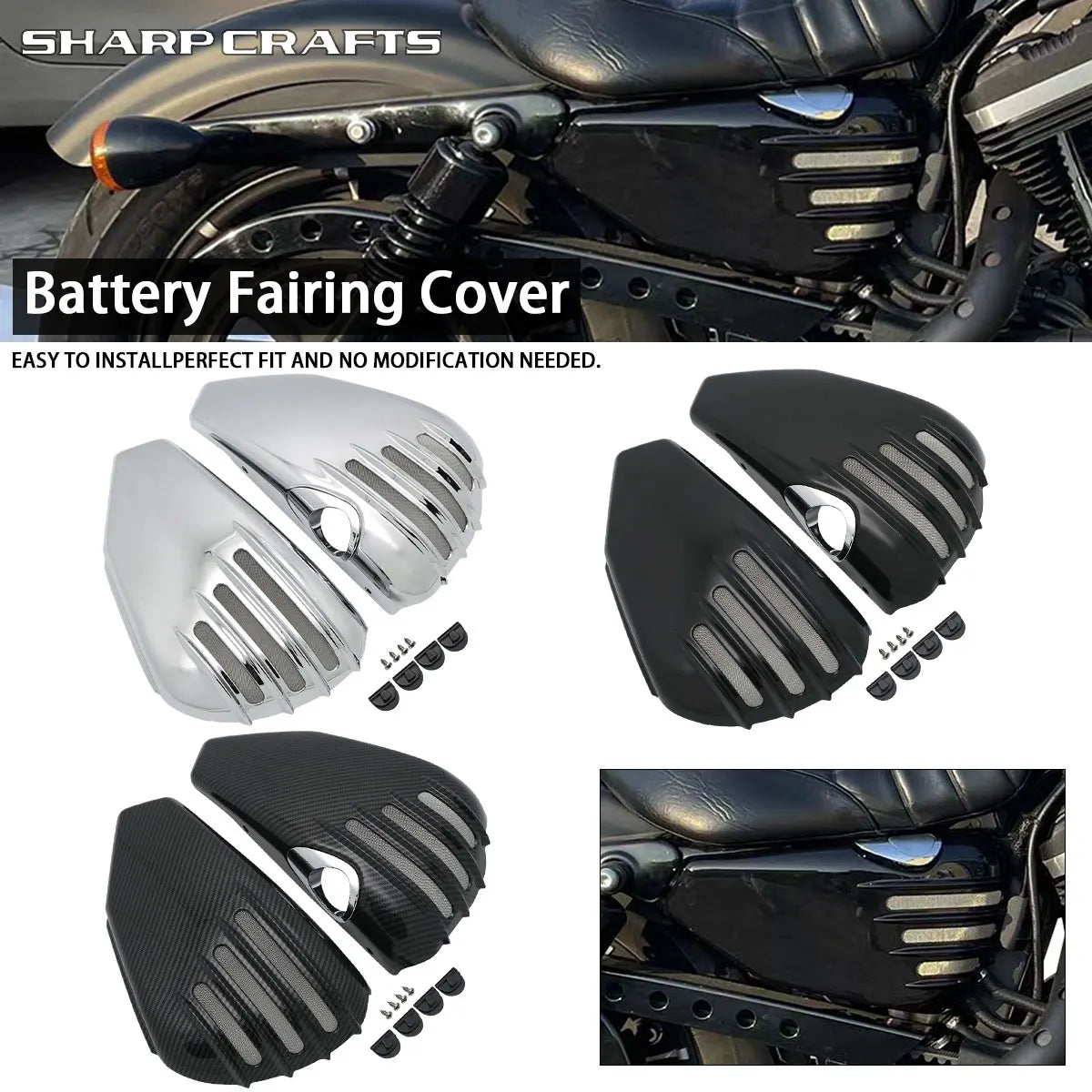 Motorcycle Accessories Battery Side Fairing Covers For Harley Davidson 2003-2021 Sportster XL 1200 883 FORTY-EIGHT XL883 XL1200