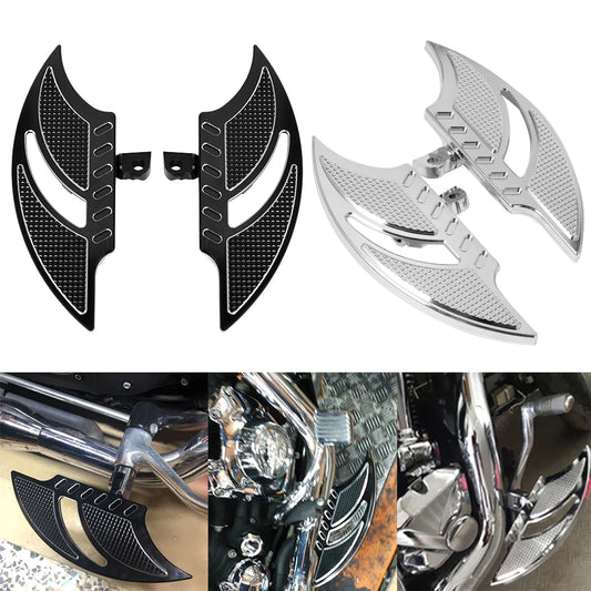 Motorcycle Floorboards Rear Foot Pegs Footrest Pedals Black/Chrome For Harley Touring Electra Glide Dyna Sportster XL883 XL1200