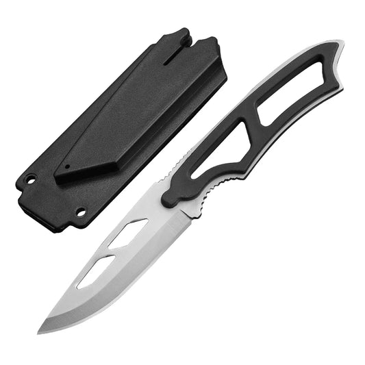 Multi-purpose portable outdoor knife, stainless steel blade, EDC fixed blade with scabbard, camping BBQ fruit knife