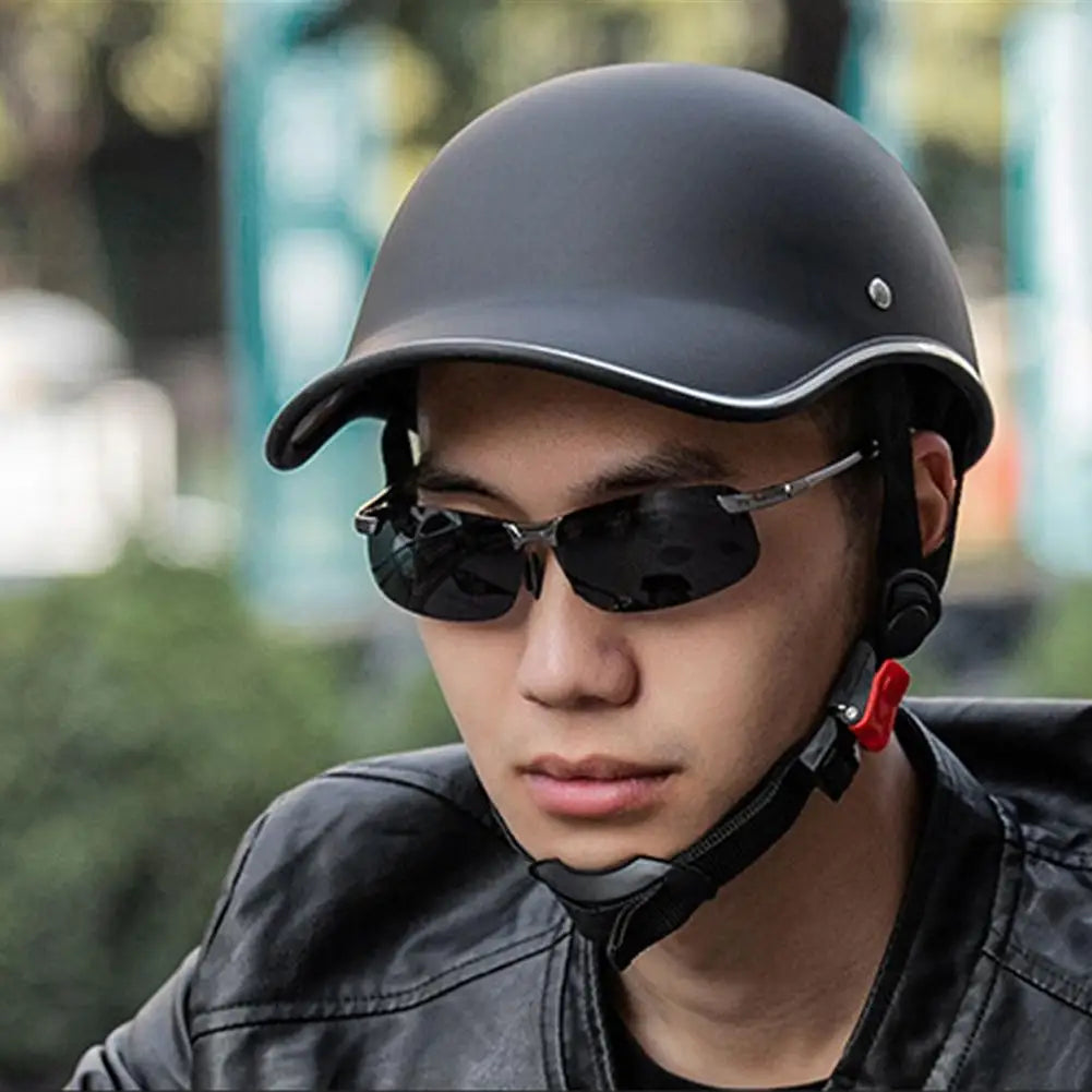 Open Face Motorcycle Helmet Baseball Cap Half Helmets For Men Women Scooter Electric Bike Retro Hard Hat