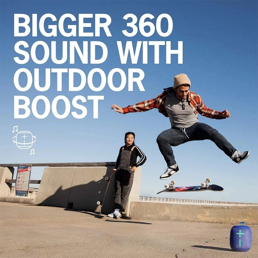 Original Logitech Ultimate Ears UE Wonderboom IPX7 Portable Speaker Waterproof Wireless Boom Box IPX7 10 Hour Battery 360° Sound