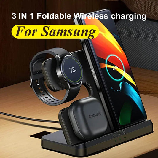 Portable Multifunction Wireles For Samsung S22 S21 S20 S10 Ultra Note Galaxy Watch 5 4 Active Buds Wireless Mobile Phone Charger