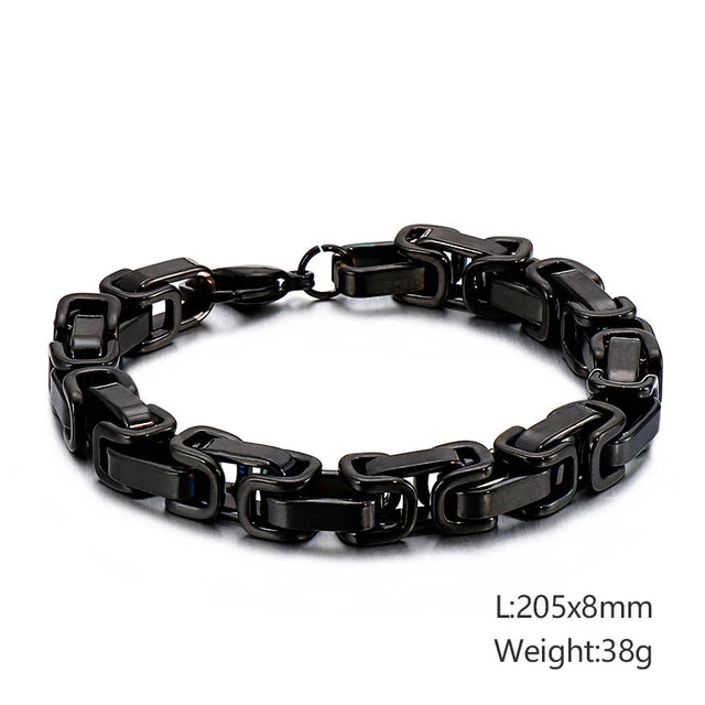 Punk Men's Orange Bicycle Bike Bracelets & Bangles Black Motorcycle Chain Bracelet Men Women Stainless Steel Biker Wrist Jewelry