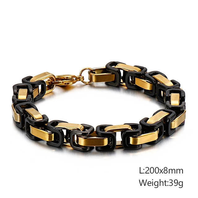 Punk Men's Orange Bicycle Bike Bracelets & Bangles Black Motorcycle Chain Bracelet Men Women Stainless Steel Biker Wrist Jewelry