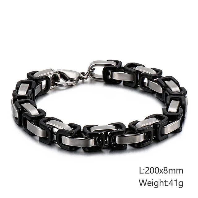 Punk Men's Orange Bicycle Bike Bracelets & Bangles Black Motorcycle Chain Bracelet Men Women Stainless Steel Biker Wrist Jewelry