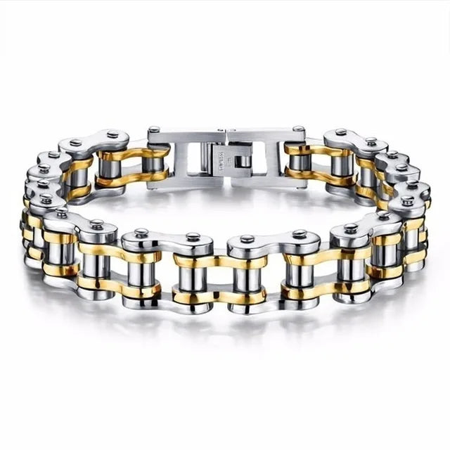 Punk Rock Biker 316L Stainless Steel Mens Bracelet Fashion Jewelry Bike Bicycle Chain Jewellery Pulsera Hombre Acero Inoxidable