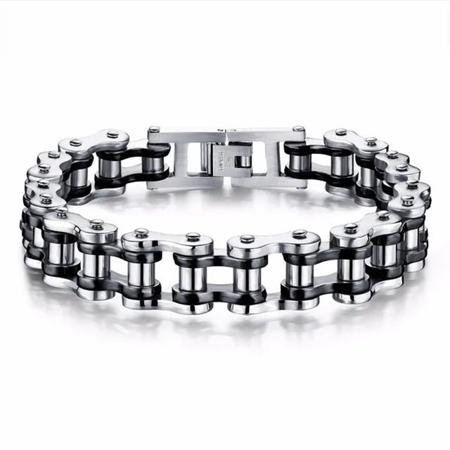 Punk Rock Biker 316L Stainless Steel Mens Bracelet Fashion Jewelry Bike Bicycle Chain Jewellery Pulsera Hombre Acero Inoxidable