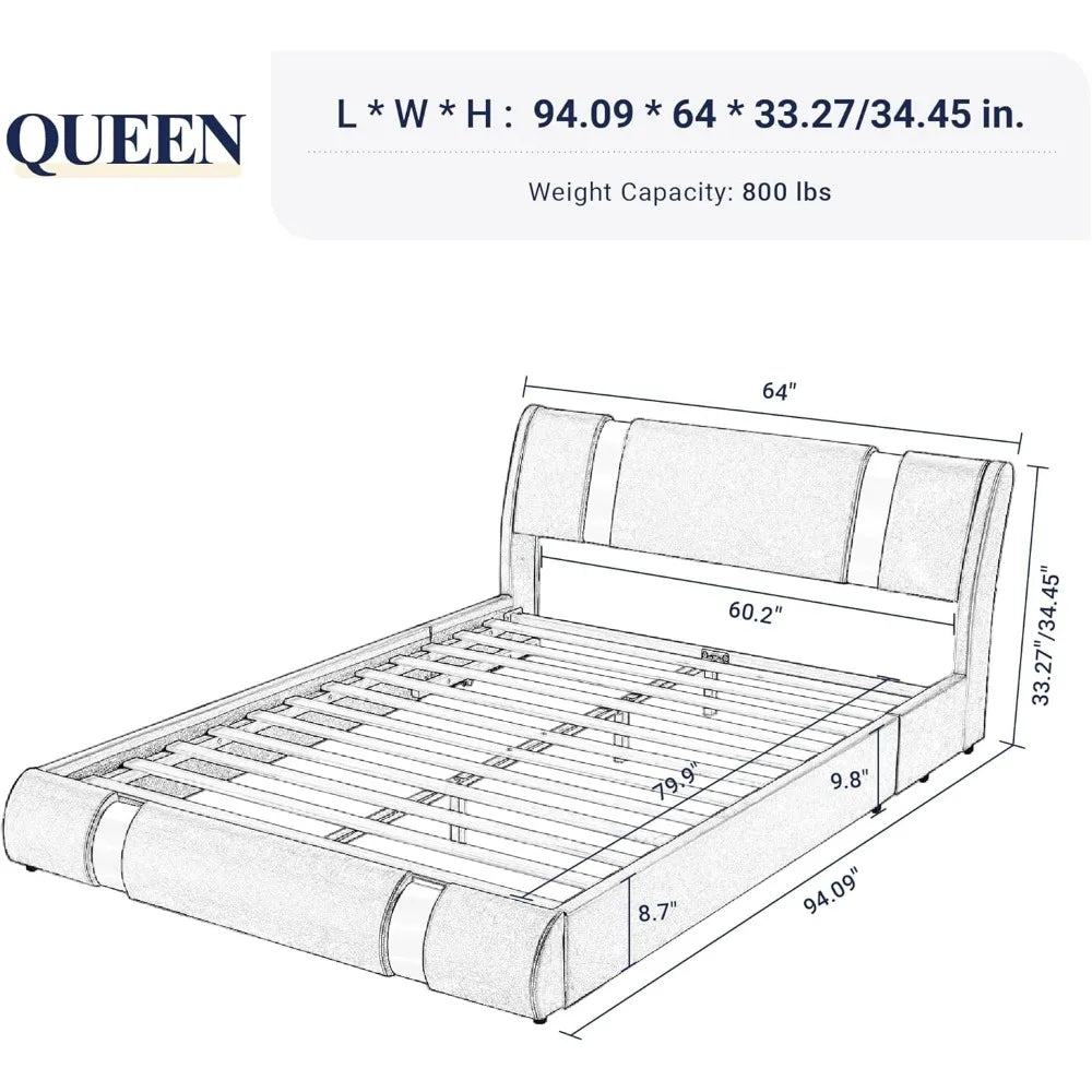 Try a different King or Queen Bed Frame covered in leather with polished steel straps