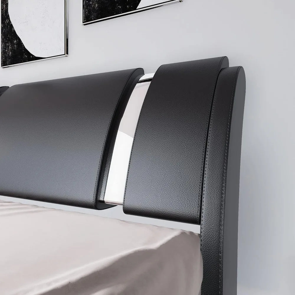 Try a different King or Queen Bed Frame covered in leather with polished steel straps