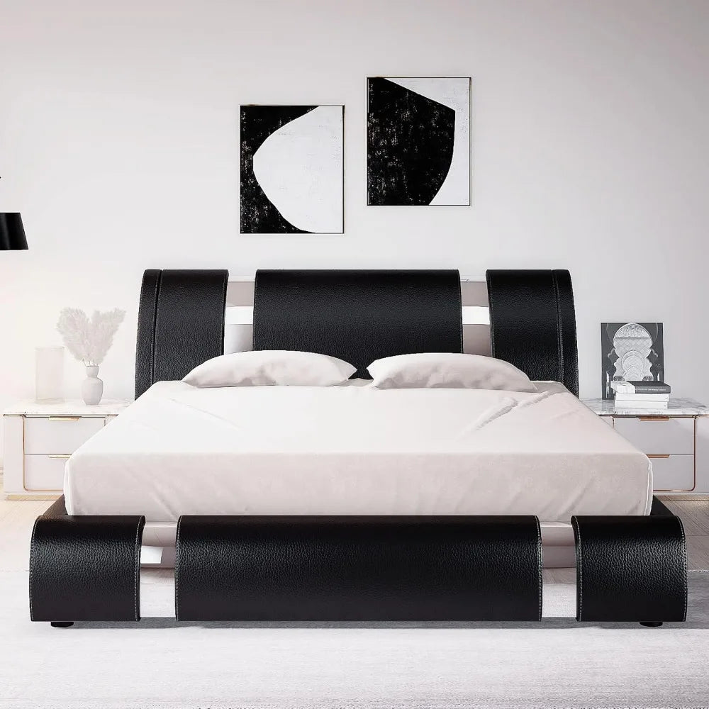 Try a different King or Queen Bed Frame covered in leather with polished steel straps