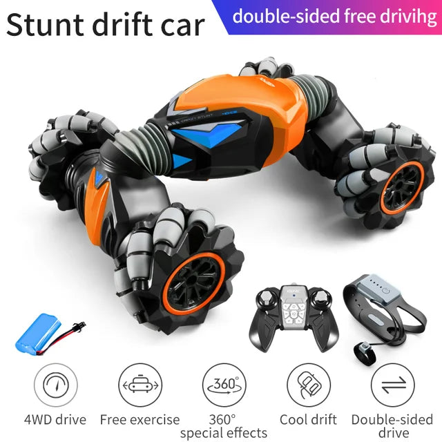 RC Car 4WD Radio Control Stunt Car Gesture Induction Twisting Off-Road Vehicle Light Music Drift Toy High Speed Climbing RC Car