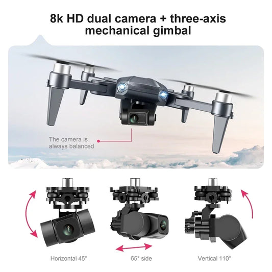 RG106 PRO Drone 8K Professional 5G GPS WIFI HD Dual Camera Dron 3 Axis Gimbal Brushless Motor Anti-shake RC Quadcopter Drones