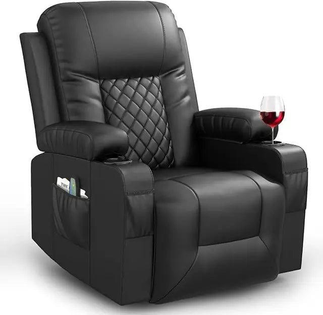 Massage Rocker with Heated Modern Ergonomic Lounge 360 Degree Swivel Single with rocking motion