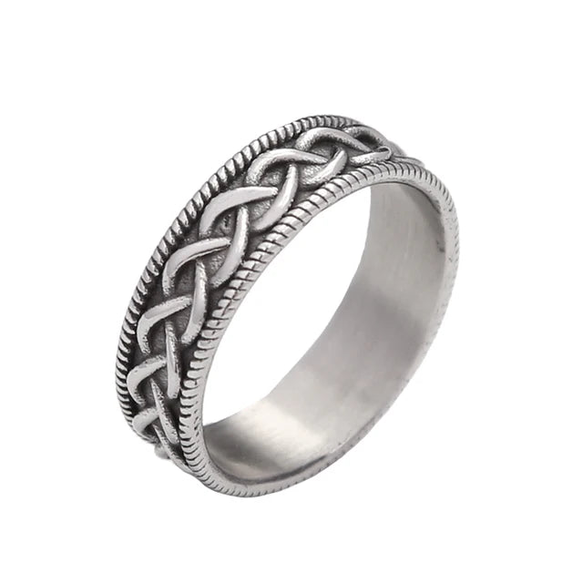 Size 5-15 Simple Celtic Knot Rings For Men Stainless Steel Nordic Viking Amulet Ring Fashion Unique Jewelry Gift Dropshipping