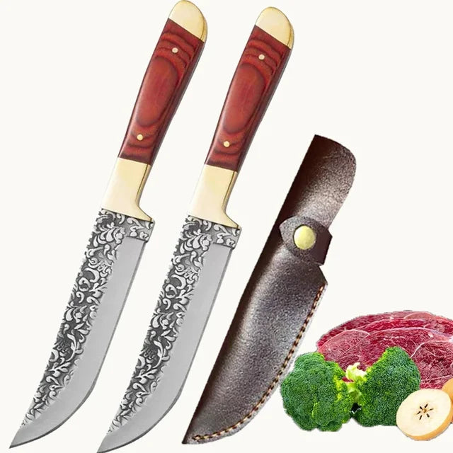 Stainless Steel Fruit Forge Knife Stainless Steel Boning Knife Handmade Meat Slicing Knife Lamb Steak Knife Kitchen Accessories