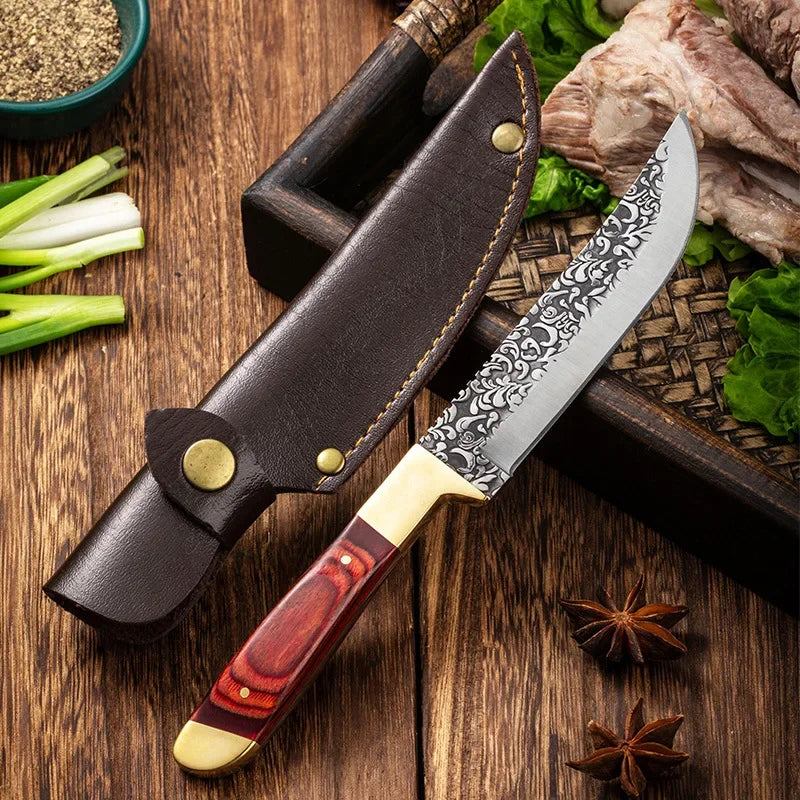 Stainless Steel Fruit Forge Knife Stainless Steel Boning Knife Handmade Meat Slicing Knife Lamb Steak Knife Kitchen Accessories