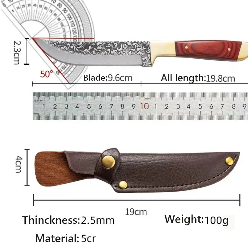 Stainless Steel Fruit Forge Knife Stainless Steel Boning Knife Handmade Meat Slicing Knife Lamb Steak Knife Kitchen Accessories