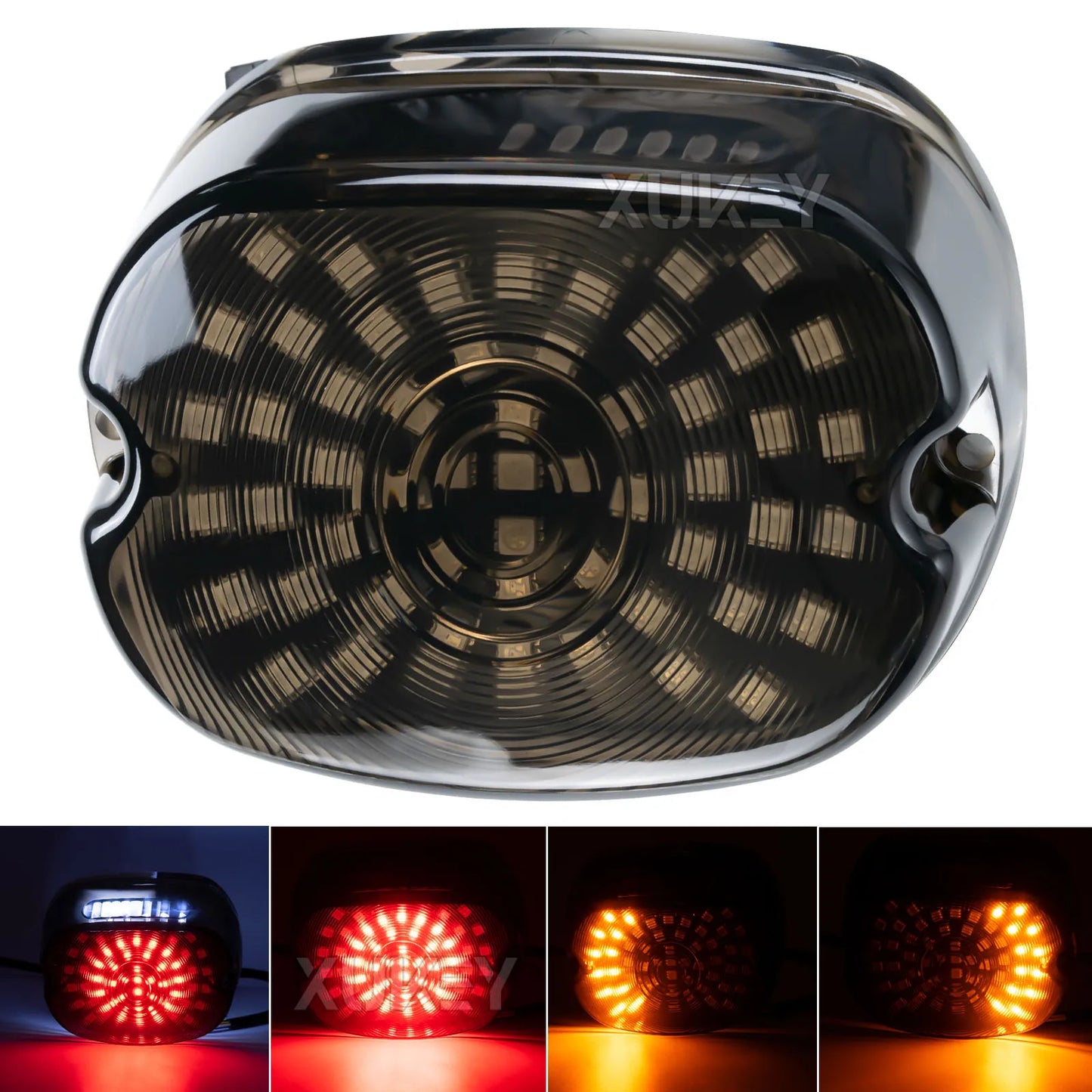 Tail Light Turn Signal Smoked Lay Down Type Motorcycle Taillights with Brake Signal for Harley Davidson Sportster Dyna Road King