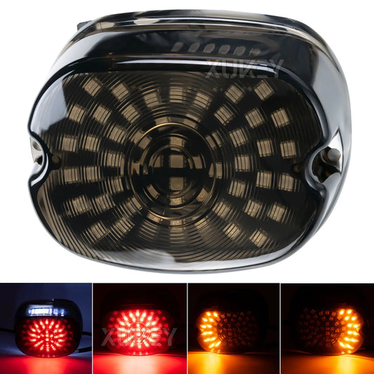 Tail Light Turn Signal Smoked Lay Down Type Motorcycle Taillights with Brake Signal for Harley Davidson Sportster Dyna Road King