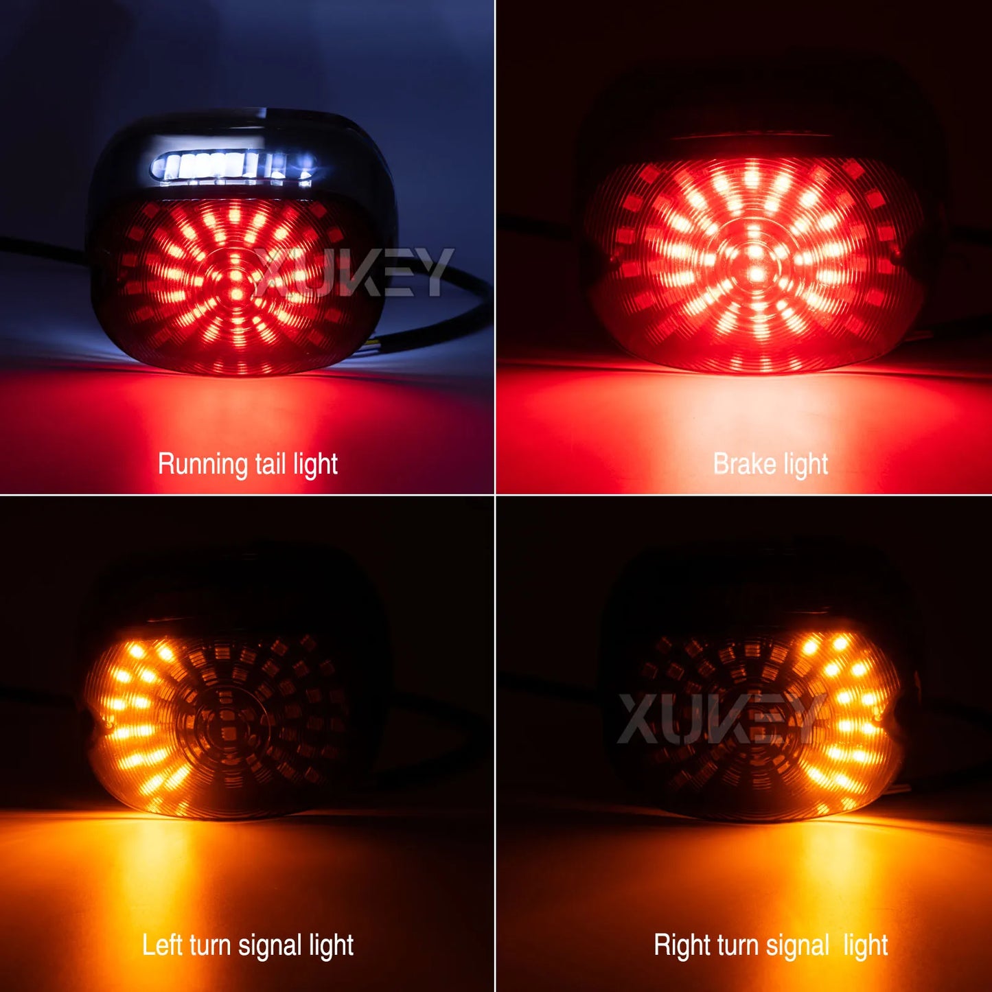 Tail Light Turn Signal Smoked Lay Down Type Motorcycle Taillights with Brake Signal for Harley Davidson Sportster Dyna Road King