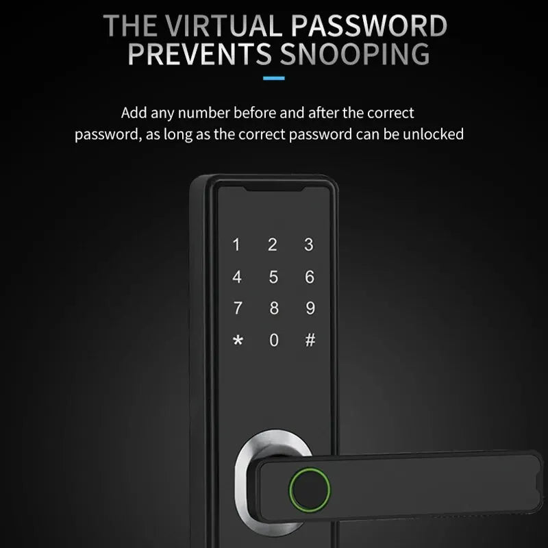 Tuya Smart Lock Bluetooth Smart Card Digital Code Fingerprint Security Door Lock Encryption Smart Life App Passward Unclock