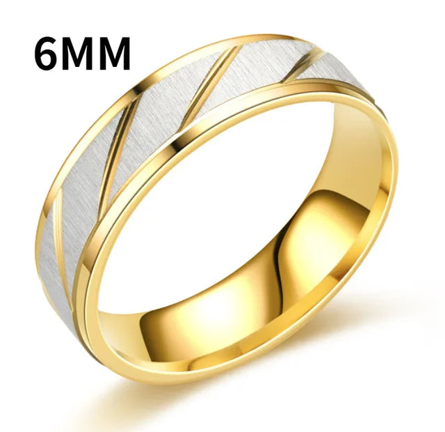 Unique Wave Pattern Couple Rings For Men Women High Quality Stainless Steel Ring Engagement Wedding Rings Jewelry Drop Shipping