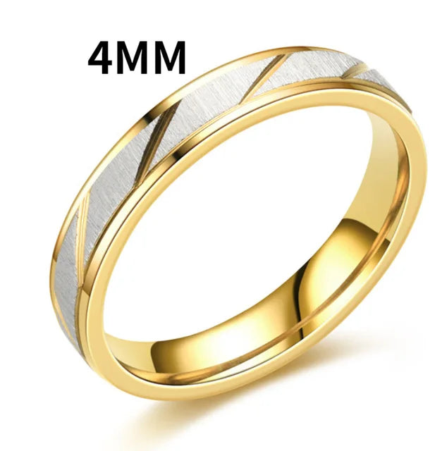 Unique Wave Pattern Couple Rings For Men Women High Quality Stainless Steel Ring Engagement Wedding Rings Jewelry Drop Shipping