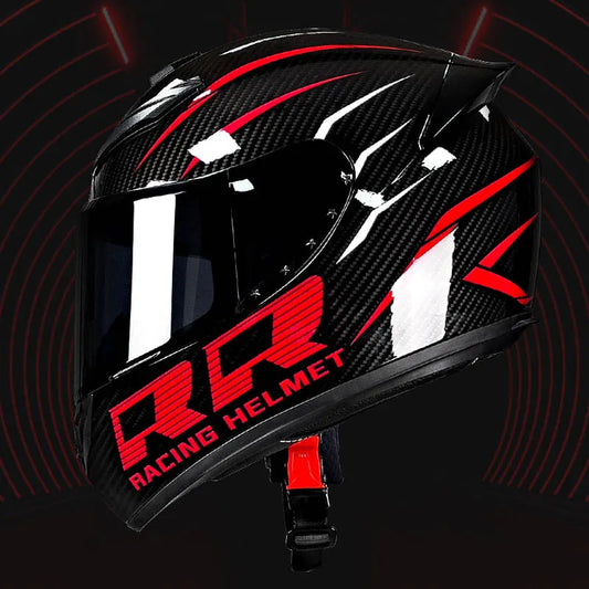 Unisex Motorcycle Helmet Motorcyclist Red Double R Fashion Outdoor Riding Crash Helmet Motorbike Cross-country Full Face Helmets