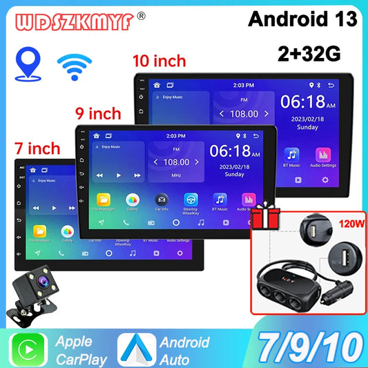 Universal Android 13 2 Din Car Radio Autoradio Carplay 7"/9"/10" WIFI GPS Car Audio Multimedia Player For Nissan Toyota Kia