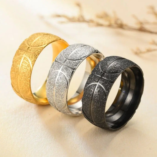 Western New Design Titanium Steel rings Sport Basketball Abrazine Simple Stainless Steel Ring For Fashion Men Women Jewelry