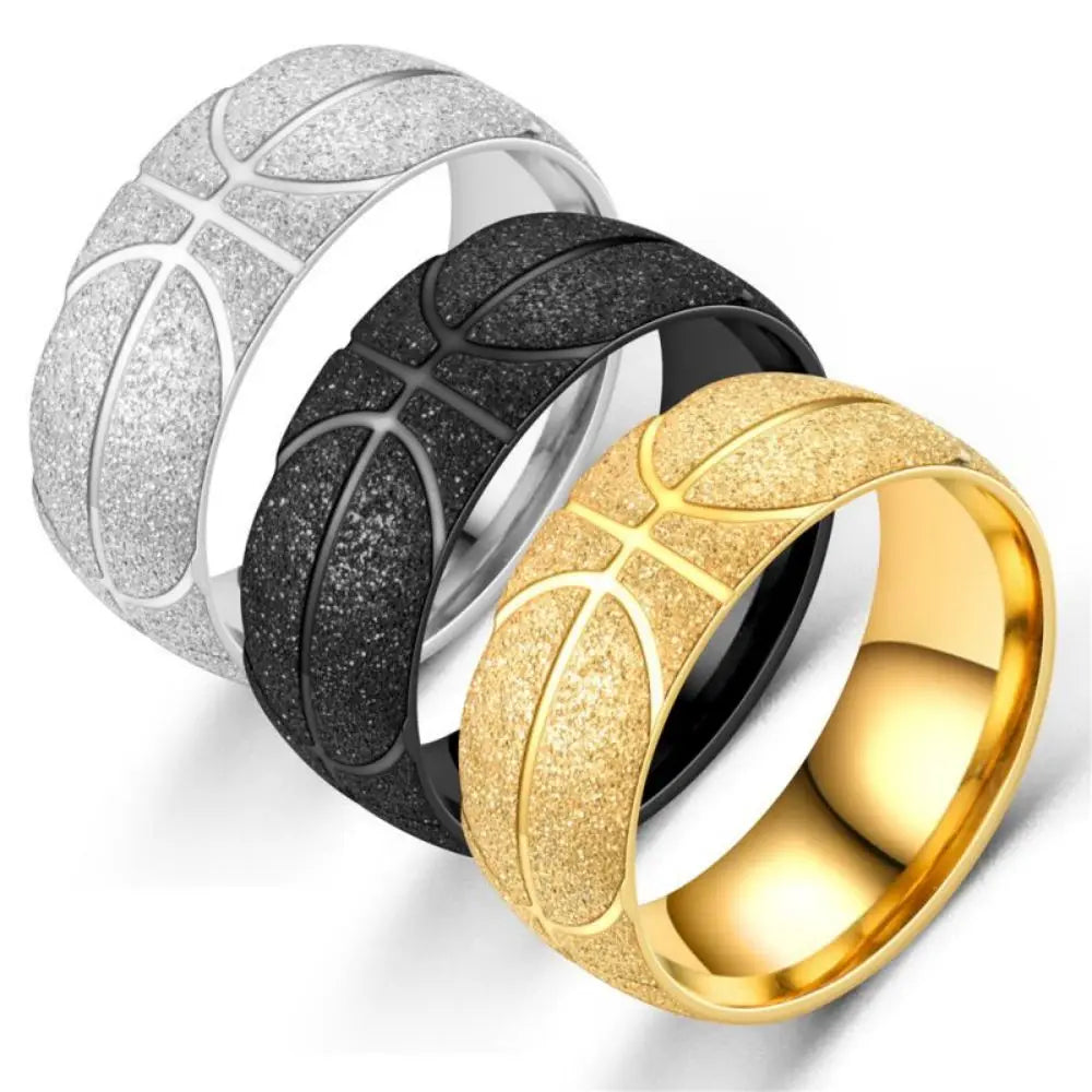 Western New Design Titanium Steel rings Sport Basketball Abrazine Simple Stainless Steel Ring For Fashion Men Women Jewelry