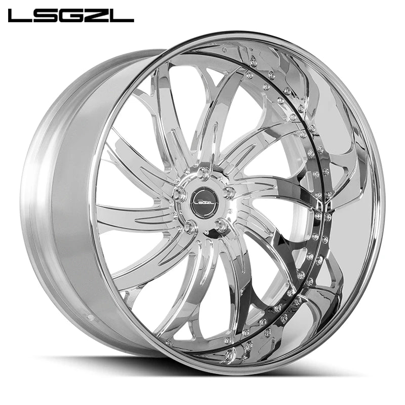 Copper or chrome 2 and 3 piece forged alloy deep concave dish 20 22 24 26 inch 5x114.3 5x112 6x130 5x130 5x120 5x127